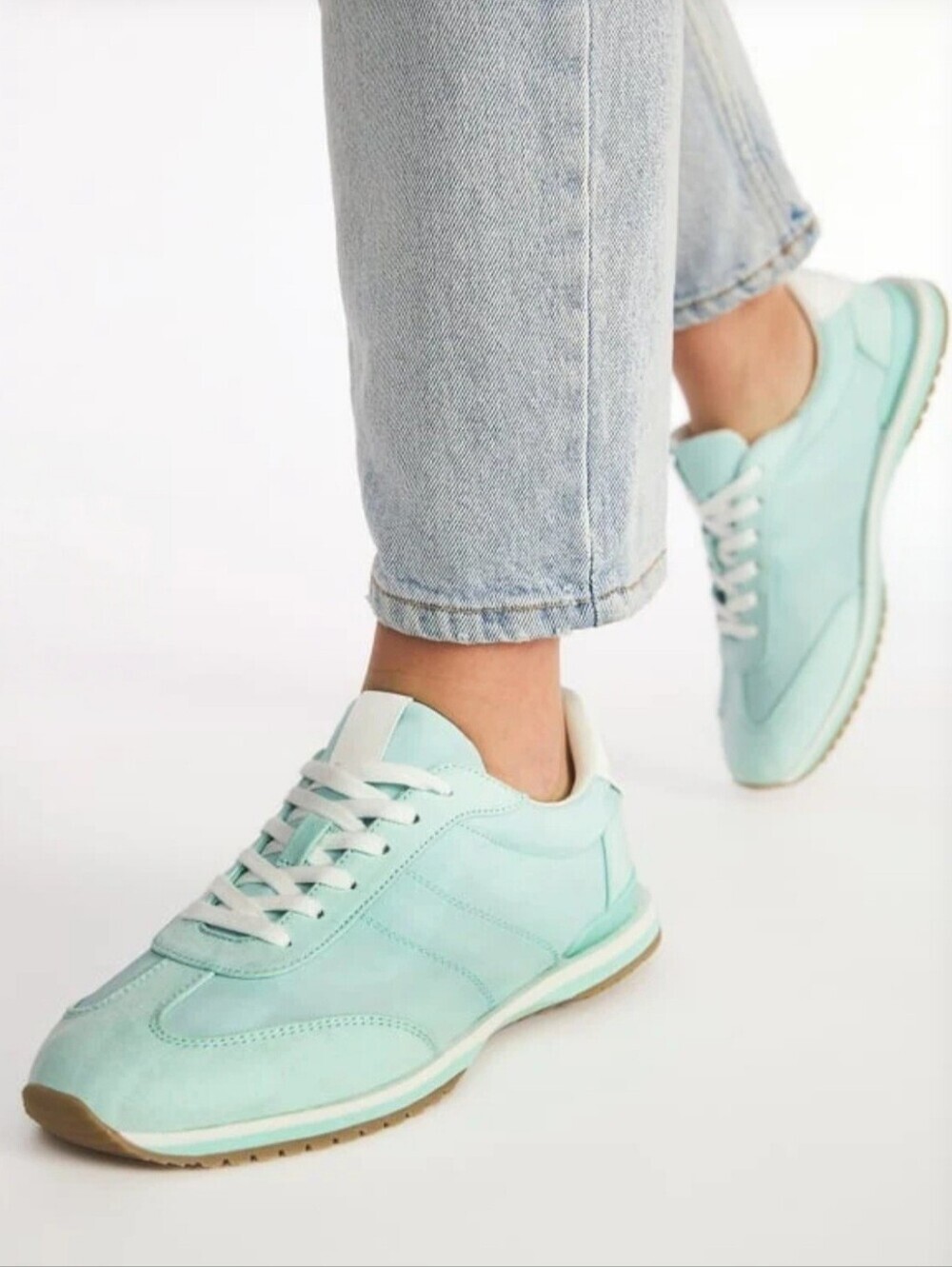 Just Fab Renee Mist Green Athletic Sneakers